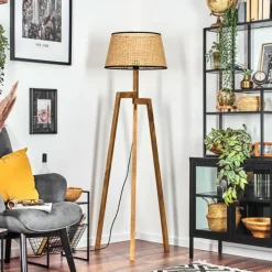 Style Boho-Chic-hofstein Ramila Lampadaire, Liseuse Écru, 1 lumière