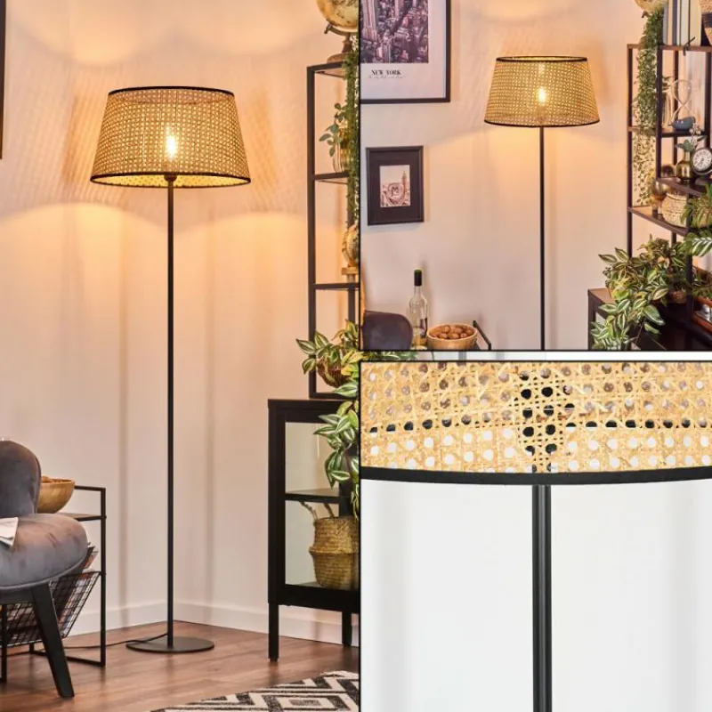 Lampes En Tissu-hofstein Ramila Lampadaire Noir, 1 lumière