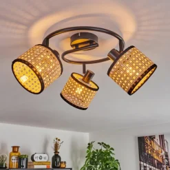 Luminaires Scandinaves-hofstein Ramila Plafonnier Noir, 3 lumières