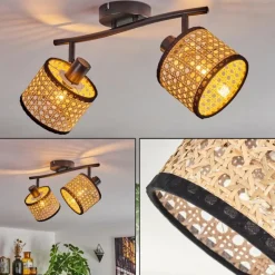 Luminaires Scandinaves-hofstein Ramila Plafonnier Noir, 2 lumières