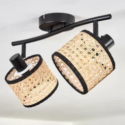 Luminaires Scandinaves-hofstein Ramila Plafonnier Noir, 2 lumières