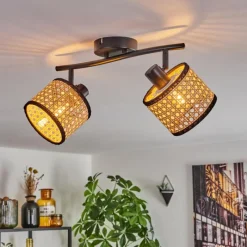 Luminaires Scandinaves-hofstein Ramila Plafonnier Noir, 2 lumières