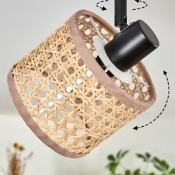 Lampes En Tissu-hofstein Ramila Plafonnier Noir, 6 lumières