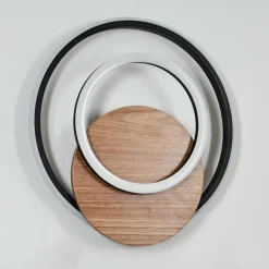 Luminaires Scandinaves-hofstein Rapoila Applique murale LED Couleur bois, Noir, 1 lumière