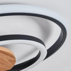 Luminaires Scandinaves-hofstein Rapoila Plafonnier LED Couleur bois, Noir, 1 lumière