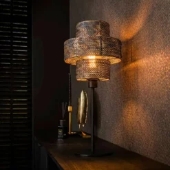 hofstein Reimonde Lampe à poser Brun, Noir, 1 lumière* Lampes À Poser