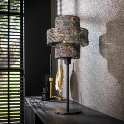 hofstein Reimonde Lampe à poser Brun, Noir, 1 lumière* Lampes À Poser