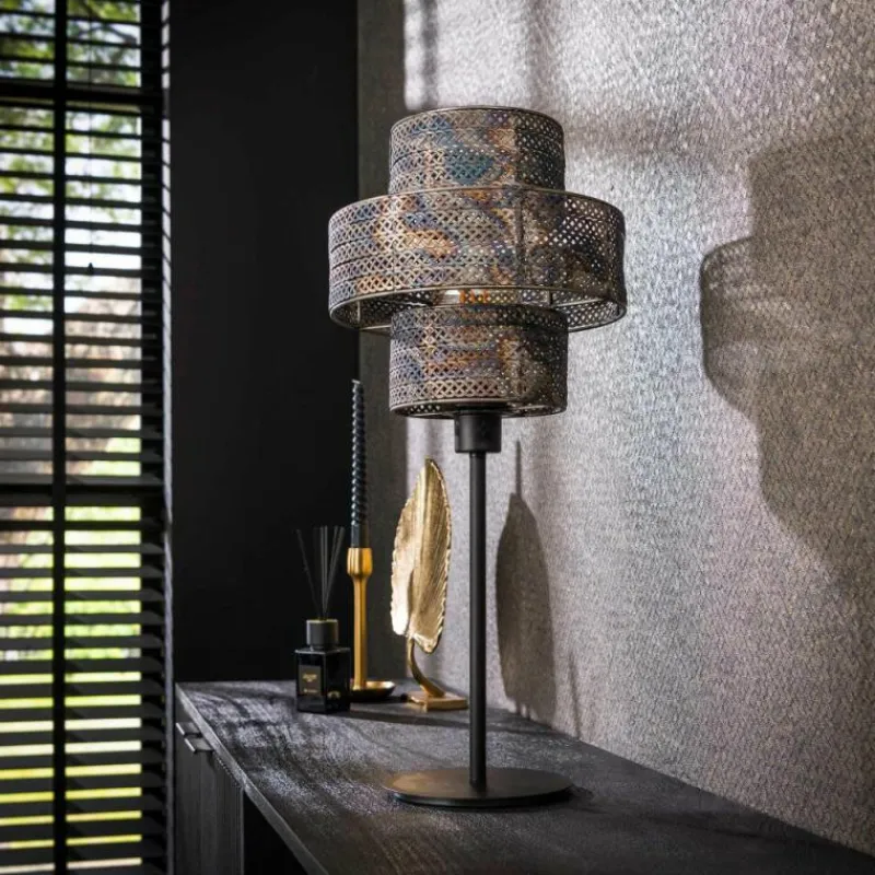 hofstein Reimonde Lampe à poser Brun, Noir, 1 lumière* Lampes À Poser