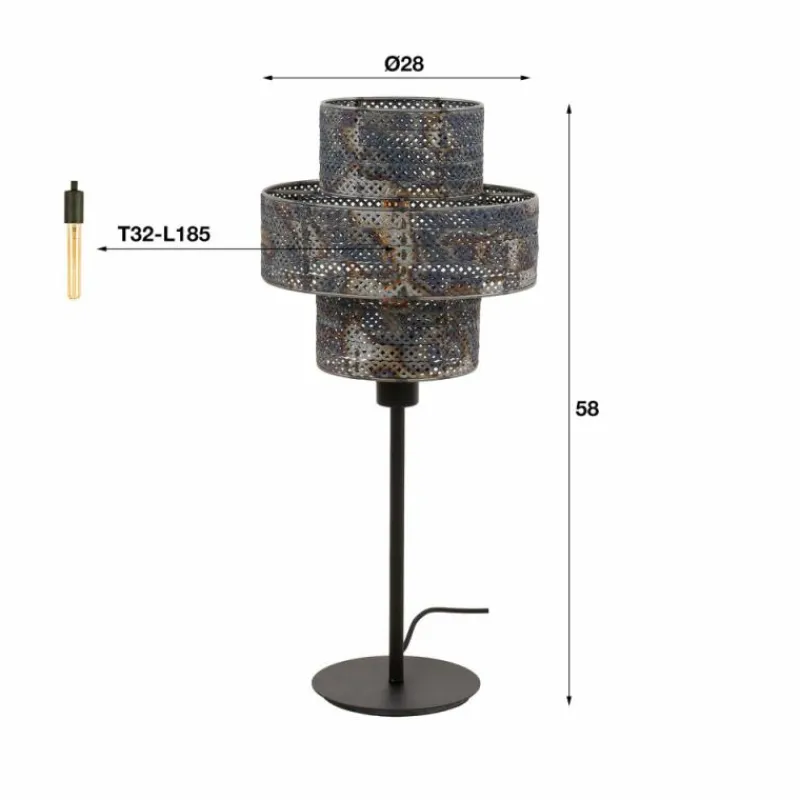 hofstein Reimonde Lampe à poser Brun, Noir, 1 lumière* Lampes À Poser