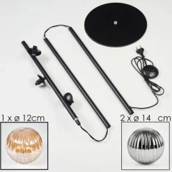 hofstein Remaisnil Lampadaire Ambre, Fumé, 3 lumières