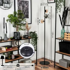 hofstein Remaisnil Lampadaire Ambre, Fumé, 3 lumières