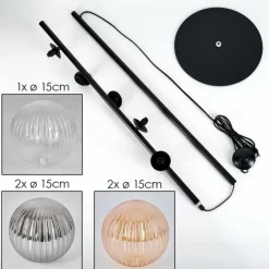 Suspension Verre Fumé-hofstein Remaisnil Lampadaire Ambre, Clair, Fumé, 5 lumières