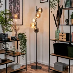 Suspension Verre Fumé-hofstein Remaisnil Lampadaire Ambre, Clair, Fumé, 5 lumières