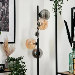 Suspension Verre Fumé-hofstein Remaisnil Lampadaire Ambre, Clair, Fumé, 5 lumières