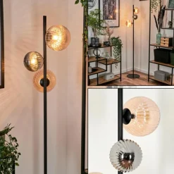 hofstein Remaisnil Lampadaire Noir, 3 lumières