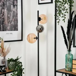 hofstein Remaisnil Lampadaire Noir, 3 lumières