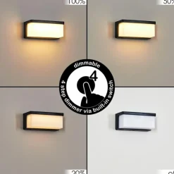 hofstein Rifbjerg Lampe murale d´extérieur, Applique murale, Spot mural LED Noir, 1 lumière