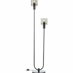 Luminaires Brilliant Riffelini Lampadaire Noir, 2 lumières