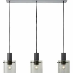 Luminaires Brilliant Riffelini Suspension Noir, 3 lumières