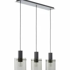 Luminaires Brilliant Riffelini Suspension Noir, 3 lumières