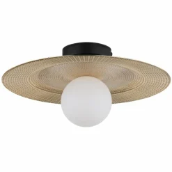 Lampes Dorées-Luminaires Globo Lighting Riga Plafonnier Noir, 1 lumière