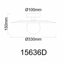 Lampes Dorées-Luminaires Globo Lighting Riga Plafonnier Noir, 1 lumière