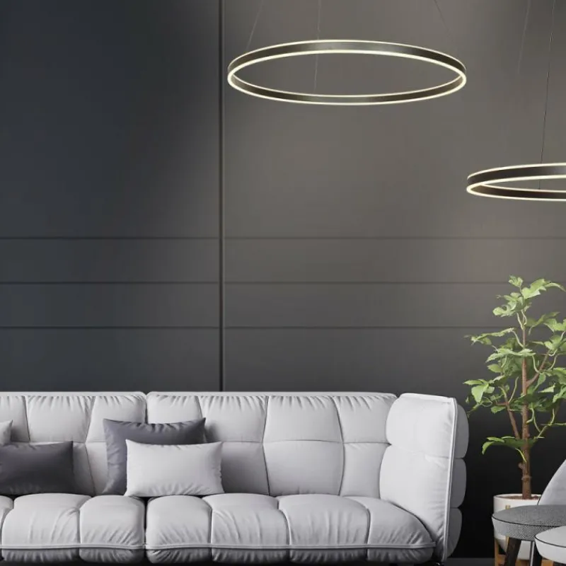 Luminaires Steinhauer Ringlux Suspension LED Noir, 2 lumières* Éclairage Led