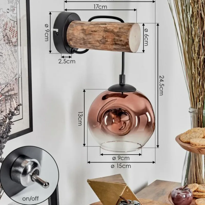 hofstein Ripoll Applique murale Écru, Noir, 1 lumière