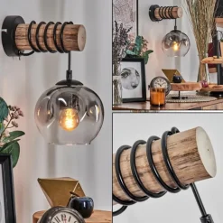 hofstein Ripoll Boule lumineuse, Applique murale Écru, Noir, 1 lumière