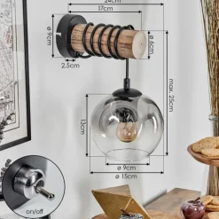 hofstein Ripoll Boule lumineuse, Applique murale Écru, Noir, 1 lumière