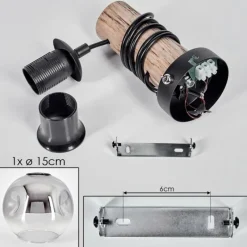 hofstein Ripoll Boule lumineuse, Applique murale Écru, Noir, 1 lumière