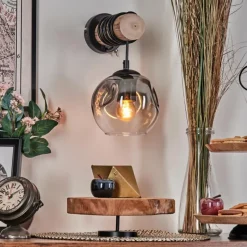 hofstein Ripoll Boule lumineuse, Applique murale Écru, Noir, 1 lumière