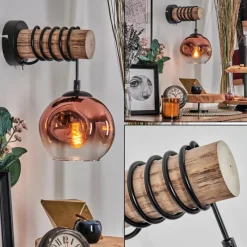 Lampes Vintages & Rétros-hofstein Ripoll Boule lumineuse, Applique murale Écru, Noir, 1 lumière