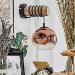 Lampes Vintages & Rétros-hofstein Ripoll Boule lumineuse, Applique murale Écru, Noir, 1 lumière