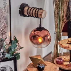 Lampes Vintages & Rétros-hofstein Ripoll Boule lumineuse, Applique murale Écru, Noir, 1 lumière