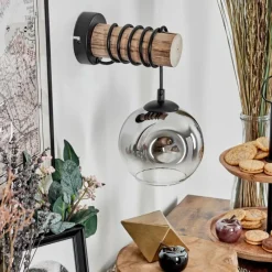 hofstein Ripoll Boule lumineuse, Applique murale Écru, Noir, 1 lumière