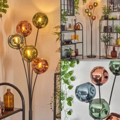 hofstein Ripoll Lampadaire Bleu, Vert, Cuivré, 5 lumières