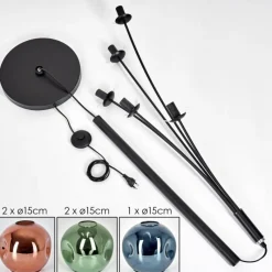 hofstein Ripoll Lampadaire Bleu, Vert, Cuivré, 5 lumières