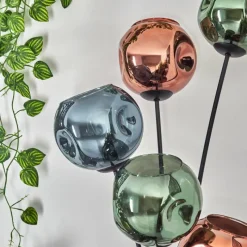 hofstein Ripoll Lampadaire Bleu, Vert, Cuivré, 5 lumières