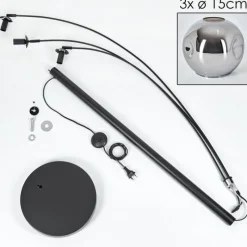 hofstein Ripoll Lampadaire Chrome, 3 lumières