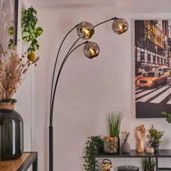 hofstein Ripoll Lampadaire Chrome, 3 lumières