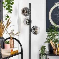 hofstein Ripoll Lampadaire Chrome, Clair, Fumé, 3 lumières