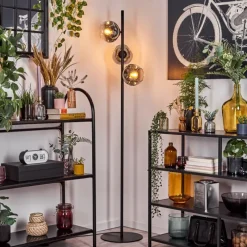 hofstein Ripoll Lampadaire Chrome, Clair, Fumé, 3 lumières