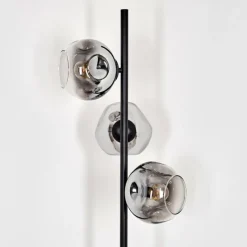 hofstein Ripoll Lampadaire Chrome, Clair, Fumé, 3 lumières