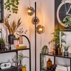 hofstein Ripoll Lampadaire Chrome, Clair, Fumé, 3 lumières