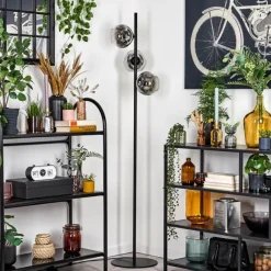 hofstein Ripoll Lampadaire Chrome, Clair, Fumé, 3 lumières