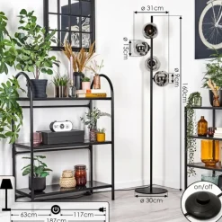 Suspension Verre Fumé-hofstein Ripoll Lampadaire Chrome, Fumé, 4 lumières