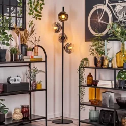 hofstein Ripoll Lampadaire Chrome, Clair, Fumé, 4 lumières