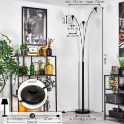 hofstein Ripoll Lampadaire Clair, 3 lumières