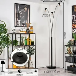 hofstein Ripoll Lampadaire Clair, 3 lumières